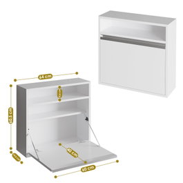 Hanah Home Mesa de estudio 64x60x20 cm Blanco 18mm Tablero de partículas Recubierto de Melamina